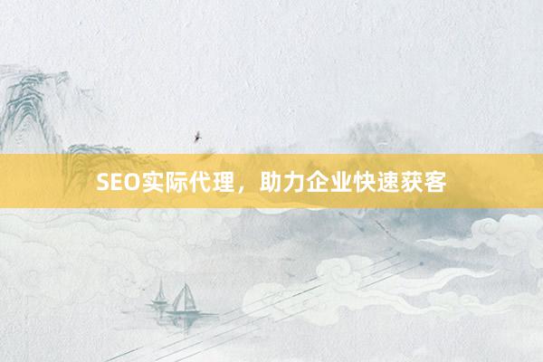 SEO实际代理，助力企业快速获客